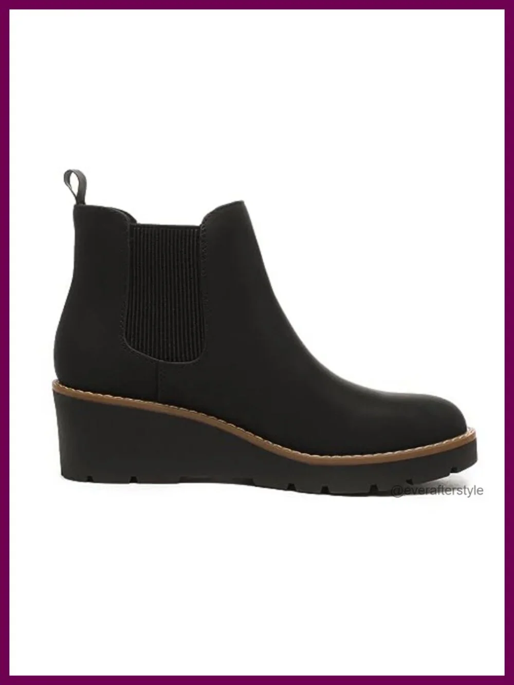 Vegan Leather Chelsea Wedge Boots Platform Lug Sole Slip On Ankle Booties